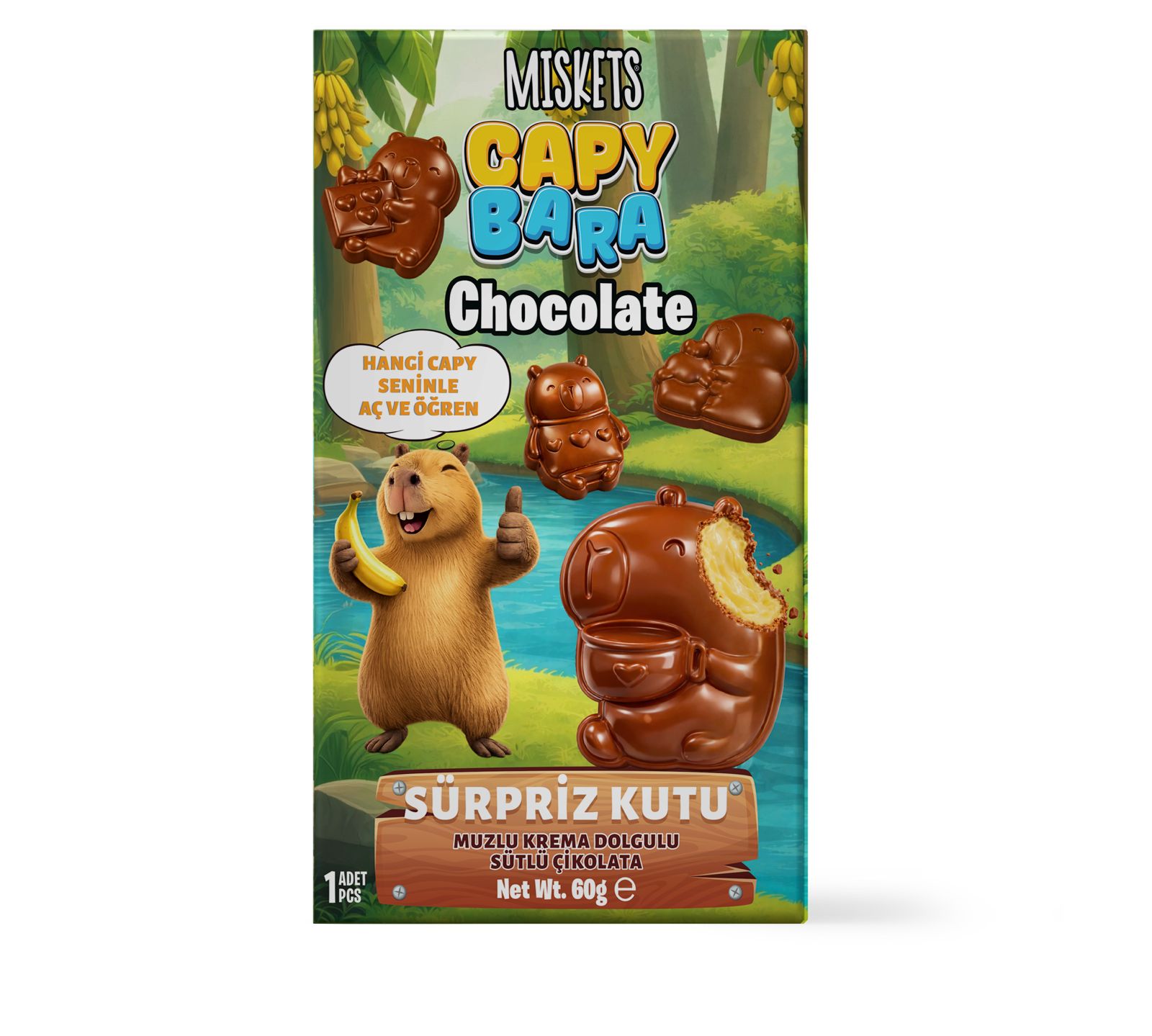 Miskets Capybara Çikolata 60 gr 2X12 ad
